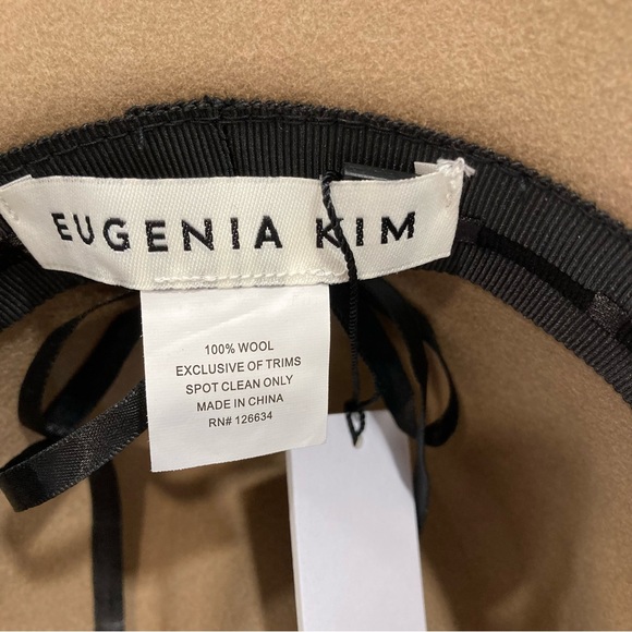 EUGENIA KIM Georgina Camel Wool Hat Mohair Ribbon Trim NWOT - Picture 8 of 11